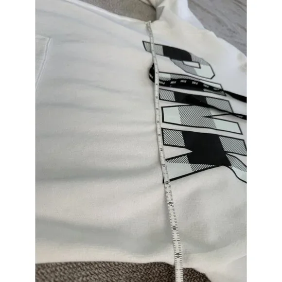 Victorias Secret Pink Sherpa Lined White Logo Hoodie Size Small - Picture 7 of 7